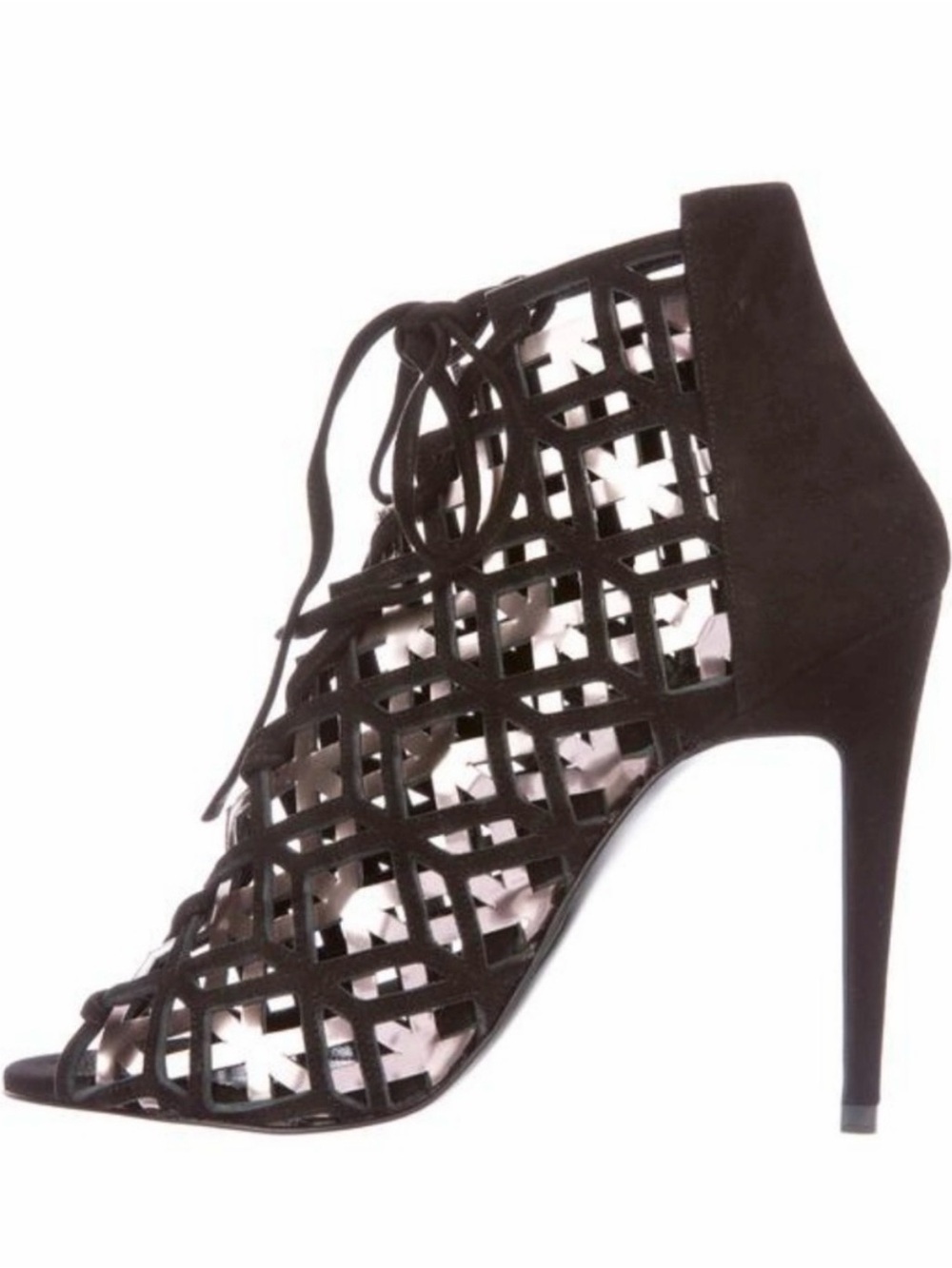 Pierre Hardy Women's Black Cage Lace-Up Stiletto Bootie
